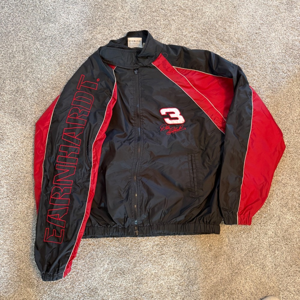 Winners Circle Dale Earnhardt 3 NASCAR Racing Jacket Black Red Mens Medium